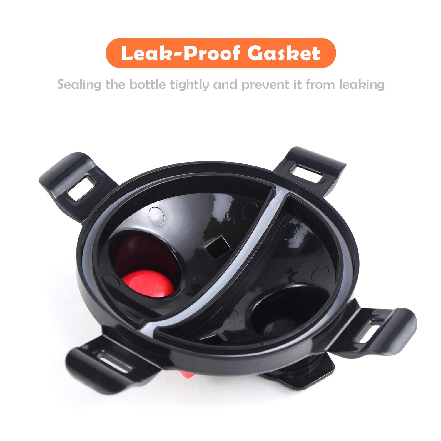 ZukoCert Dog Water Bottle Pet Food Container 2-in-1 with Collapsible Travel Dog Bowls Slow Feeder Outdoor Drinking Cup Portable Dog Feeder(White_No.2)