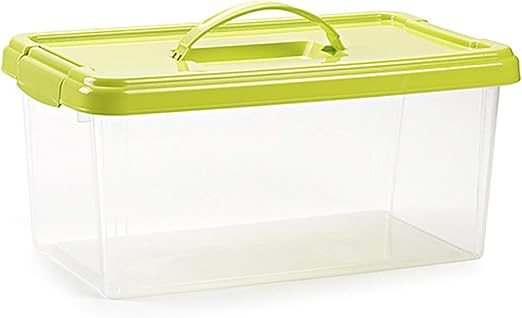 Caja Multiusos Plastico 10 L N 24 Tapa De Color Con Asa 385x230x175 Mm: Amazon.es: Hogar