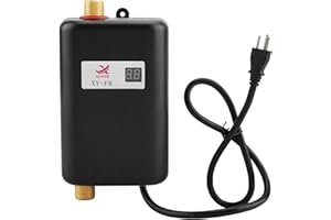 HURRISE Hot Water Heater,110V 3000W Mini Electric Tankless Instant Hot Water Heater Bathroom Kitchen Washing US Plug Black