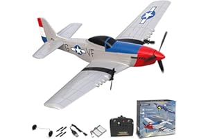VOLANTEXRC RC Plane 3 Channel Remote Control Airplane Fighter Toys, 2.4GHz 6-axis Gyro Stabilizer RTF Glider Aircraft Plane, Easy to Fly for Adults Beginners (P-51D Mustang)