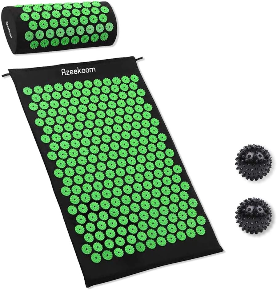 Azeekoom Acupressure Mat Pillow Set,Acupressure Mat+Acupuncture Pillow