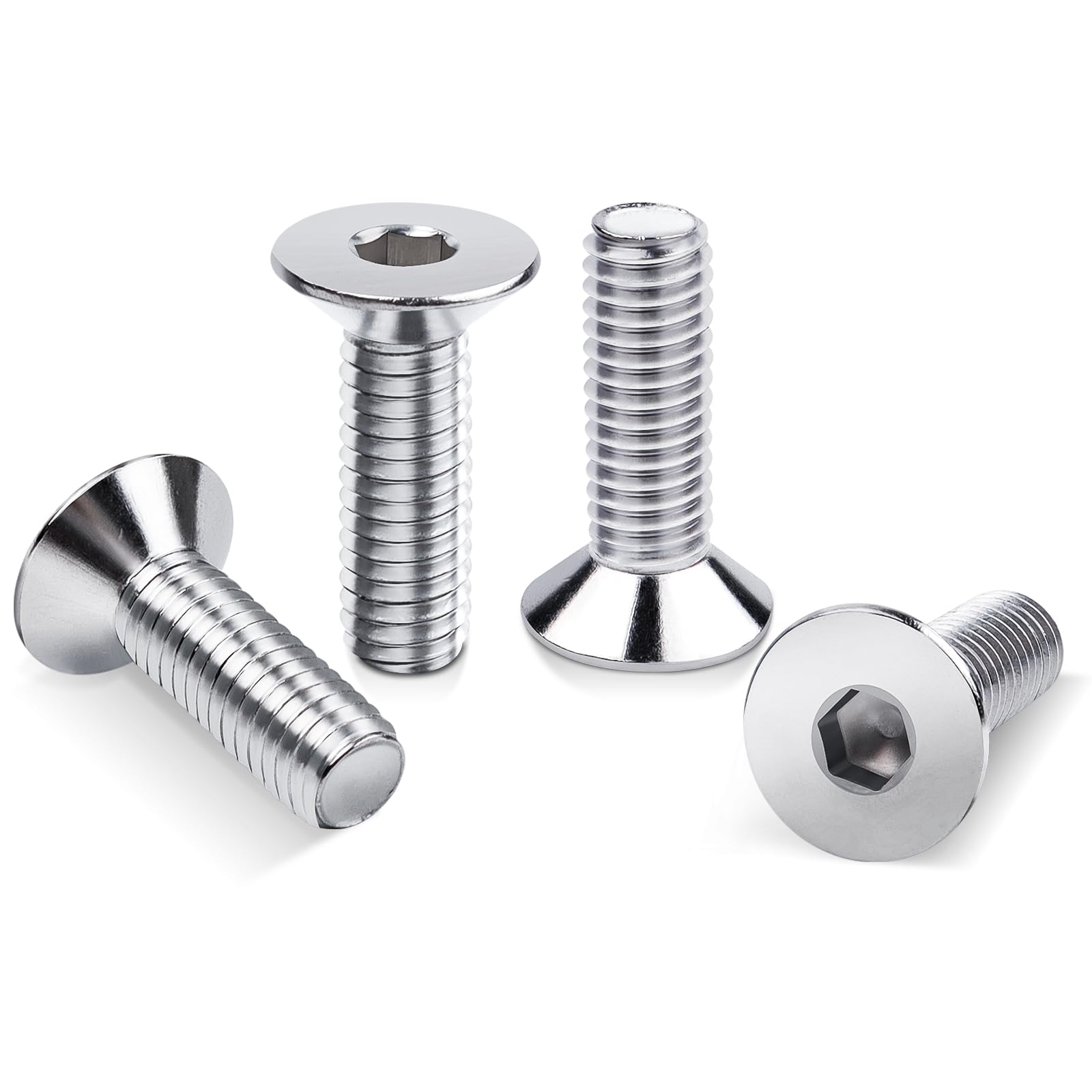 50Pcs M5 (5mm x 25mm) Hex Socket Countersunk Machine Screws, M5 Countersunk Bolts 25mm, Leryati Din7991 A2-Stainless Steel Hexs Countersunks Screws - Countersunks Hexs Bolts