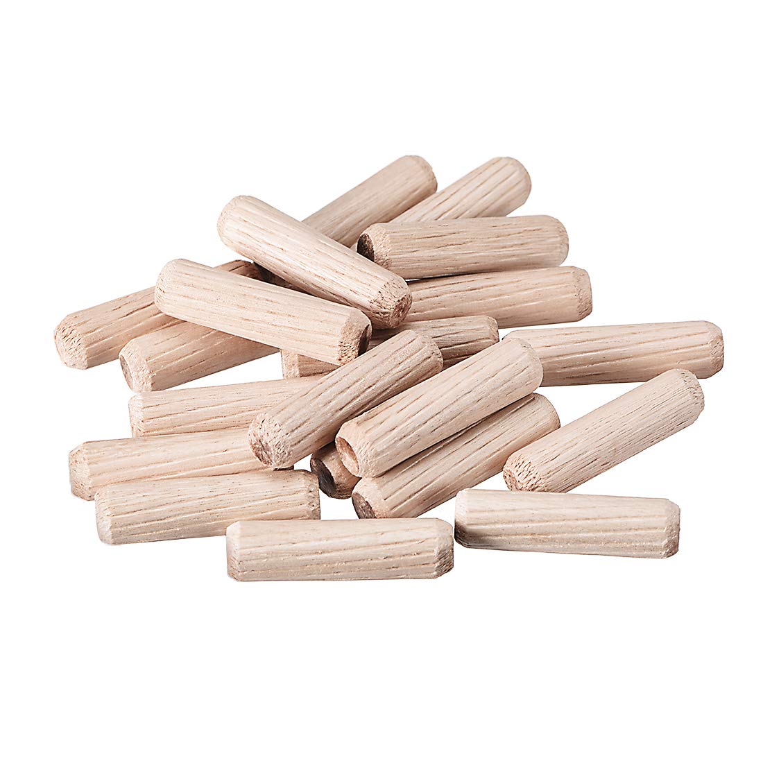 Photo 1 of uxcell 0.31"x1.18"(8x30mm) Wooden Dowel Pin Wood Kiln Dried Fluted Beveled Hardwood 20pcs