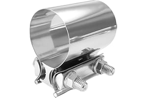 JUSTTOP 3 Inch Butt Joint Exhaust Clamp, Stainless Steel Muffler Pipe Clamp Sleeve Coupler, Lap Joint Exhaust Band Clamp for 