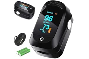 Finger Pulse Oximeter, SpO2 and Pulse Rate Monitor, with 2 AAA Batteries and Lanyard