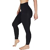 90 Degree By Reflex High Waist Cotton Elastic Free Cloudlux Ankle Leggings with Side Pocket - Black - Small