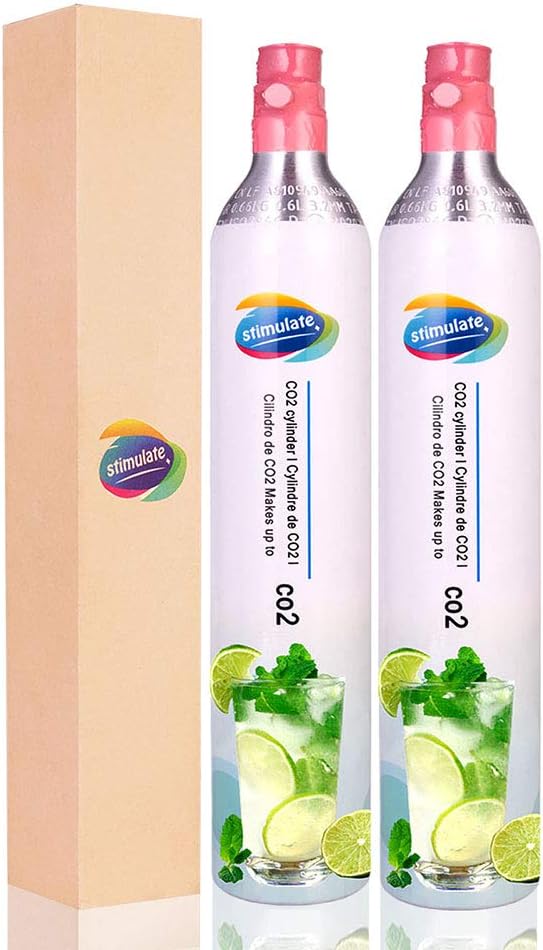 Stimulate 60L CO2 Carbonator, Compatible with Sodastream Appliances, Cartridge Refill Set of 2 pcs