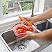 OUCHAN Collapsible Microwave Plate Cover Colander Strainer for Fruit Vegetables,BAP Free and Non-toxic (Red)