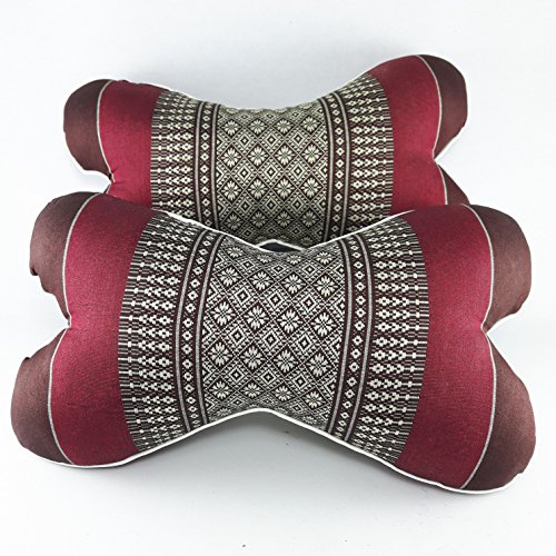 The Pillow Headrest Neck Bone Shape Thai Craft Style Car Rest Neck Support Cushion Rocking Chair Watching Relax - Thumbnail 3