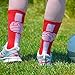 ChalkTalkSPORTS Volleyball Performance Crew Socks - Red/White - Volleyball Mid-Calf Socks - Adult
