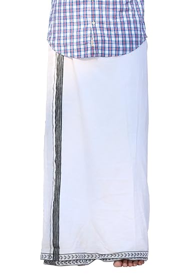 Men's Cotton Dhoti (Aswinihandlooms3_White_Free Size)