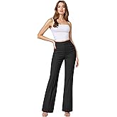 Hybrid & Company Women’s Ultra Stretch Ponte Bootcut Dress Pants – Sleek Pintuck, Pull On, Faux Pockets– Office & Casual