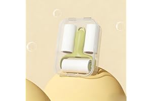 Mini Lint Roller Hair Remover Set - Adhesive Lint Remover with 3 Refill Rolls Ergonomic Handle for Clothes Furniture Carpet C