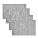 Kisstaker Kitchen Dining Table Placemats Heat Insulation Stain-resistant Table Mats Set of 4 Transparent Grey