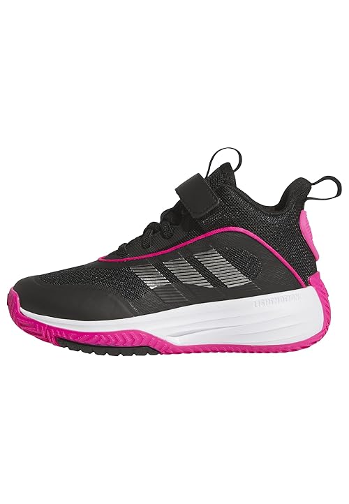 adidas Unisex-Kids Own The Game 3.0 Basketball, Black/Iron Metallic/Shock Pink, 11