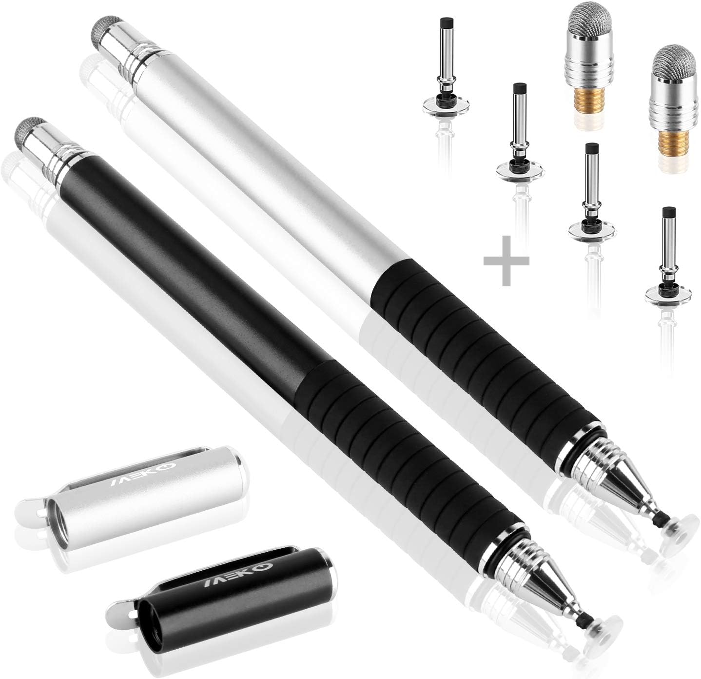 MEKO Pennino Capacitivo Universale – Confezione Da 10 Colori Per IPhone, IPad, Samsung Galaxy, Tablet – Punta Morbida, Clip