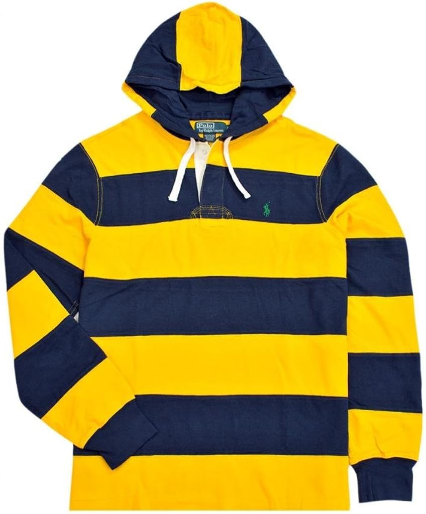 POLO RALPH LAUREN Rugby Bold Striped Hoodie Fleece Sweatshirt Many