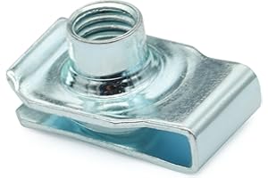 Evecad 30 Packs M8 Regular Extruded U Nuts, U Style Clip-on Nut, U Type Nut, U-nut, U-Type Fasteners, Galvanized