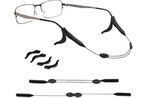 2-Pack Glasses & Sunglasses Strap, cordon lunette, Adjustable Waterproof Silicone Eyeglasses Holder – Sports Eyewear Retainer