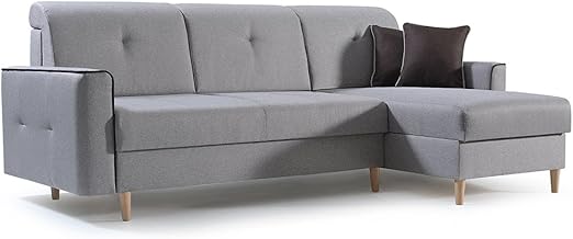 Mb Moebel Ecksofa Sofa Eckcouch Couch Mit Schlaffunktion Und Bettkasten Ottomane L Form Schlafsofa Bettsofa Polstergarnitur Mika Braun Ecksofa Rechts Amazon De Kuche Haushalt