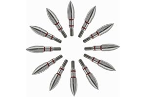 maifield Stainless Steel Archery Field Points, Easy Pull Various Outside Diameter,85/100/125/150/175/200/225/250/275/300 Grains,Screw in Archery Field Tips