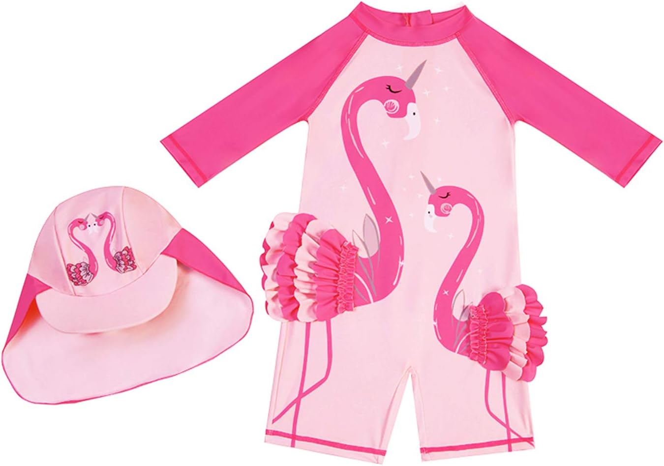 Baby Toddler Girls Unicorn Swimsuits One Piece Swimwear Bathing Suits Rash Guard UPF 50+
