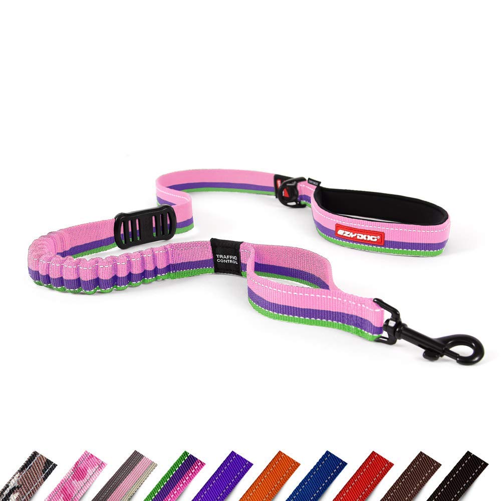 EZYDOG Zero Shock Dog Lead | Shock-Absorbing, For Small, Medium, Large Dogs, Soft Padded Handle, Traffic Control,1.2m (Bubblegum)