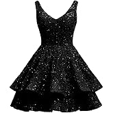 Sevintage Short 2026 Sparkly Sequin Homecoming Dress for Teen Tiered Corset Ball Prom Cocktail Party Gown
