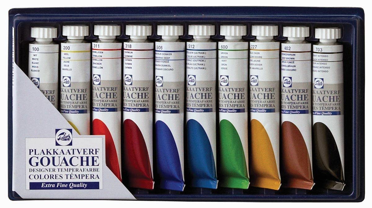 Talens Extra Fine Quality Designers Gouache 10 x 20ml Tube Set