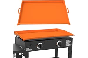 MLMTFI 36 Inch Blackstone Griddle Cover Full-Edge Protection Silicone Mat for Griddle Heavy Duty Food Grade Blackstone Accessories Top Cover With Handles For Outdoor Grill Barbecue Party - ORANGE