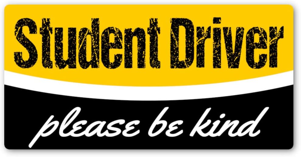 Crafted-Brand Student Driver Sticker - Easily Removable Vinyl Decal (3.75 x 7.5 Inch) - Keep Your New Driver Safe with a Design That's Not Embarrassing
