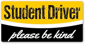 Crafted-Brand Student Driver Sticker - Easily Removable Vinyl Decal (3.75 x 7.5 Inch) - Keep Your New Driver Safe with a Design That's Not Embarrassing