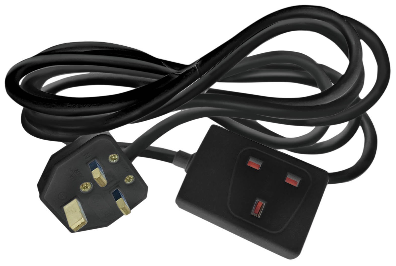 Eagle Single Gang 13 A Extension Lead - Black 5 Metre