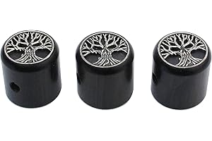 Guyker Guitar Knobs with 6mm Dia. Shaft Pots - Ebony Tone and Volume Control Potentiometer Knob Replacement for Precision Electric Guitar or Bass, Tree of Life Top (3 Piece)