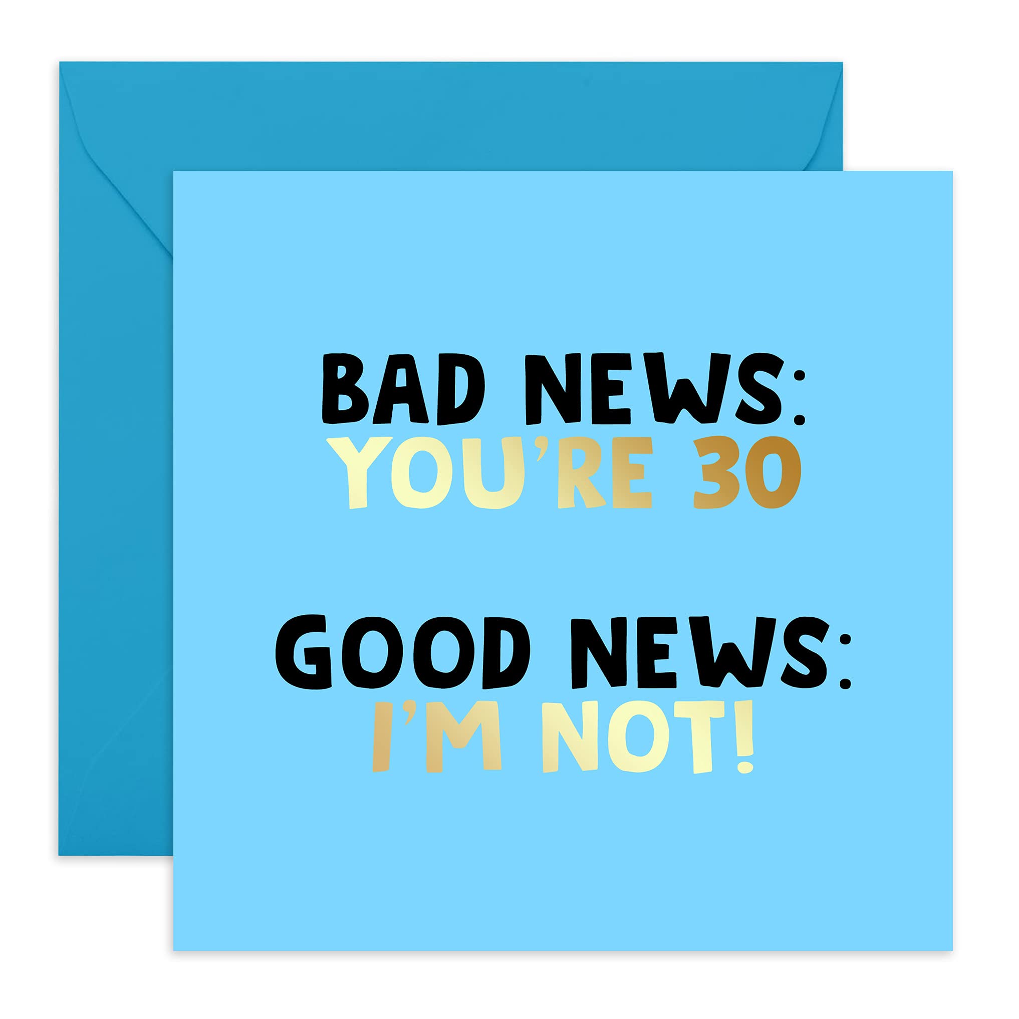 Central 23 - Funny 30th Birthday Card - 'Bad News You're 30' - Humorous Card for 30th - Comes with Fun Stickers