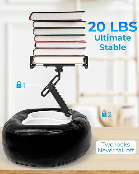 INSSKY TABLET PILLOW STAND WITH STORAGE LINER – LEATHERETTE, STABLE SUPPORT FOR 6.1-15.6 INCH DEVICES, WATERPROOF & FOLDABLE FOR SOFA/BED/FLOOR, FIT THICKNESS CASE FOR IPAD PRO/AIR/MINI, GALAXY TAB