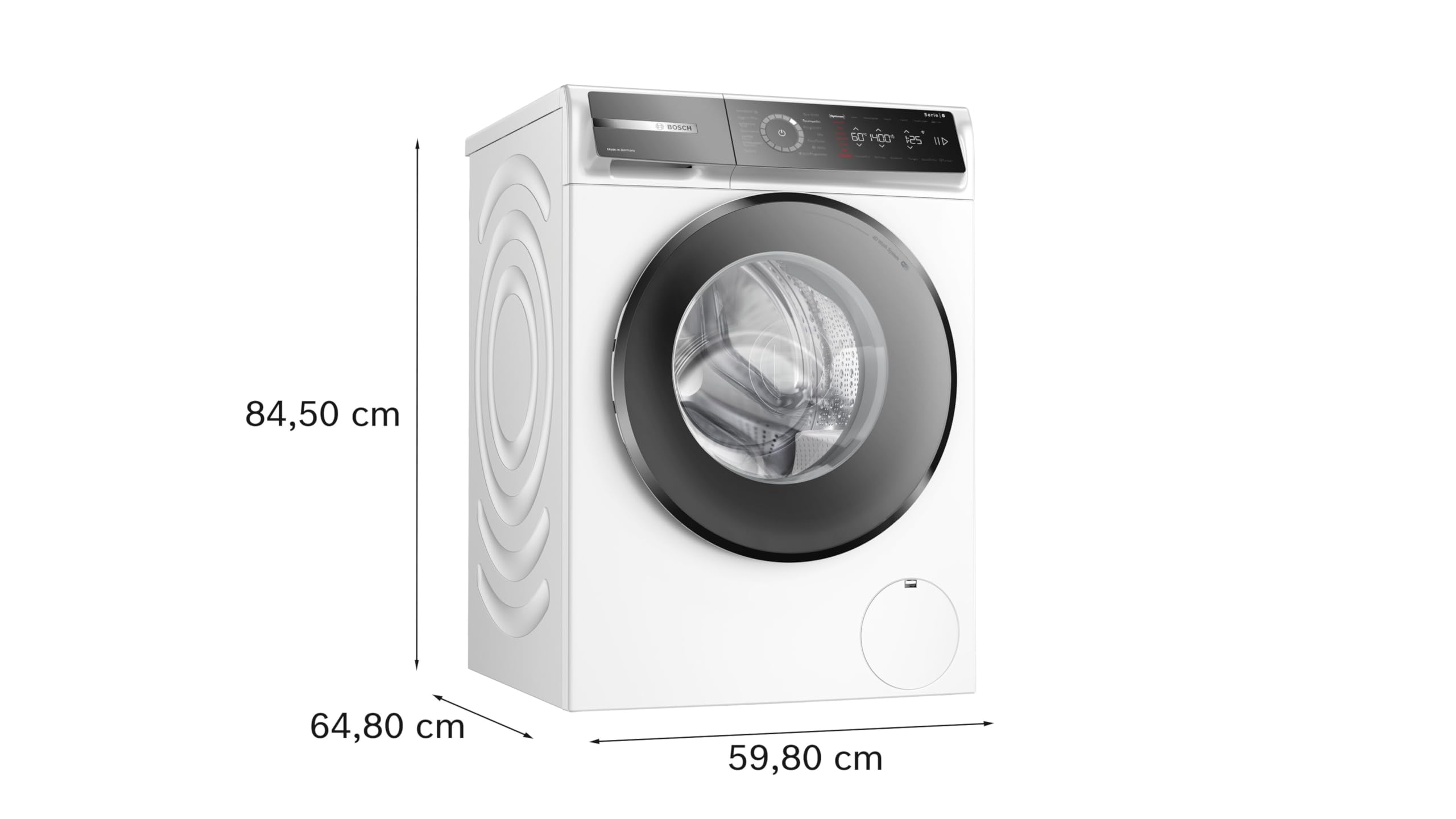 Bosch WGB244072 Serie 8 Waschmaschine 9 kg, 1400 UpM, Made in Germany, ActiveWater Plus, extra leise, Iron Assist & Dampf-Option, Nachlegefunktion, AquaStop, Home Connect, weiß 6