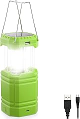 Mesqool Solar Camping Lantern Ultra Bright Collapsible Hand Crank LED