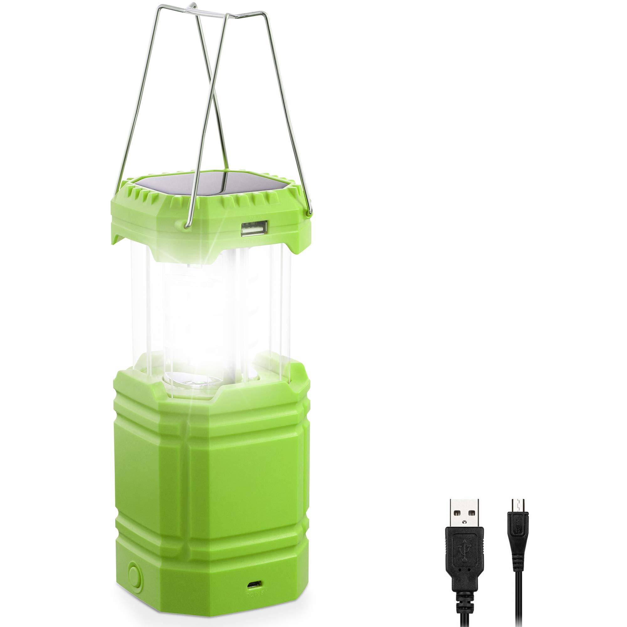 Solar Camping Lantern, Ultra Bright Collapsible Hand Crank LED Flashlight, Portable Wind Up Tent Light, USB Charging, Electronic Lamp for Outdoor and Emergencies