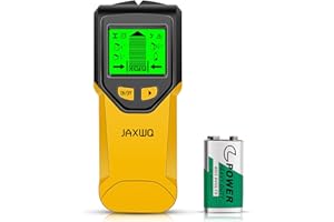 JAXWQ Stud Finder Wall Scanner - 5 in 1 Stud Finder Tool w/Microprocessor Chip and HD LCD Display, Stud Detector Beam Finders for the Center and Edge of Wood AC Wire Metal Studs Joist Pipe (Yellow Pear)