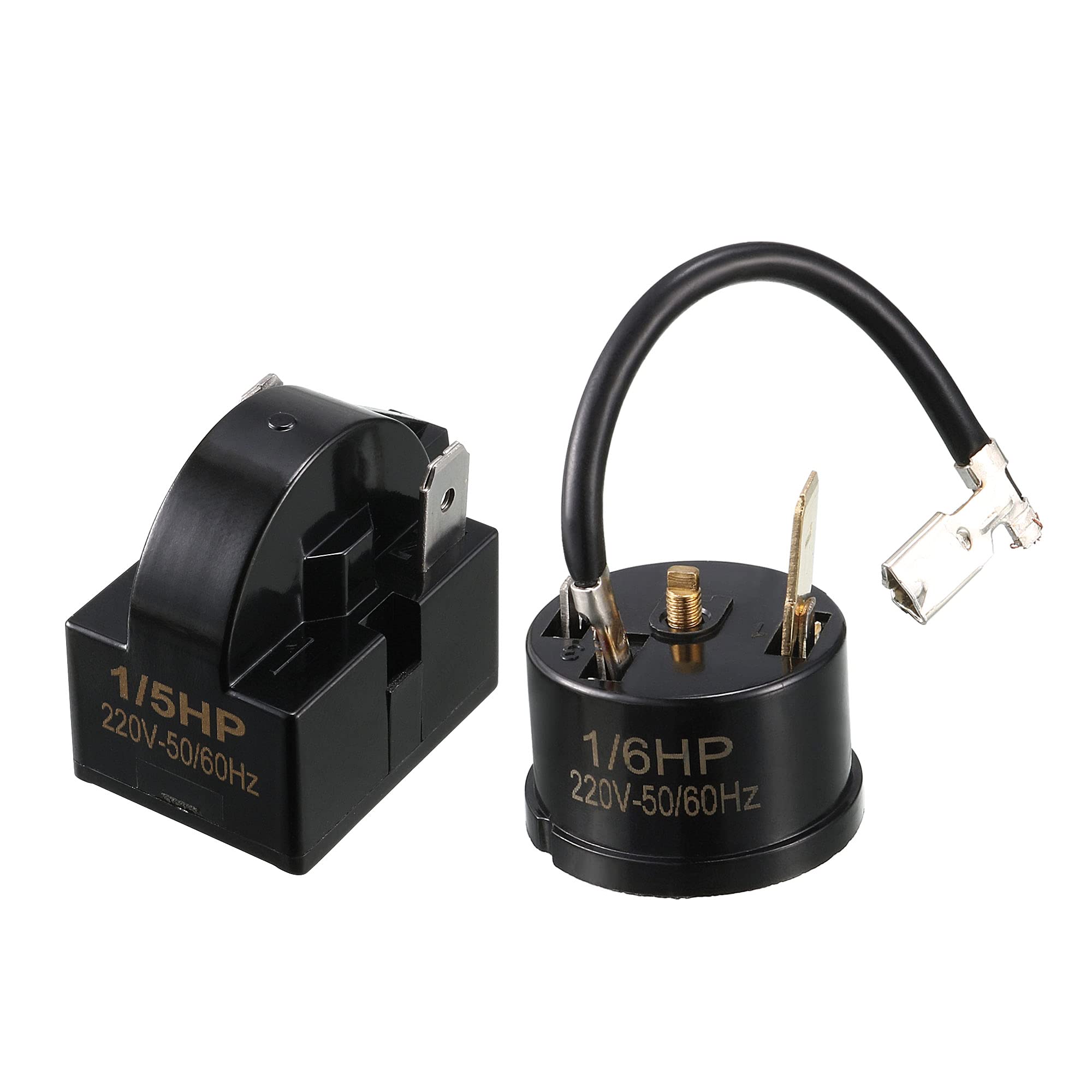 Sourcingmap Refrigerator Start Relay 15 Ohm 2 Pin + Compressor Thermal Overload Protector