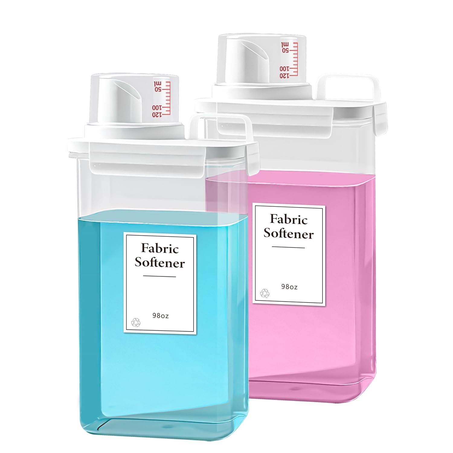 Photo 1 of 2 Pack Laundry Detergent Dispenser, 98oz Detergent Dispenser, Refluxable Laundry Detergent Container, Plastic Liquid Laundry Detergent Dispenser for Laundry Room Organization with 6 Labels