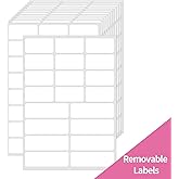 STARLIBOO White Removable Labels, Removable Colored Labels Stickers, Self-Adhesive Rectangular Stickers Water/Oil/Tear Resistant for Storage/Classroom/Home (2 Size, 300 Labels)