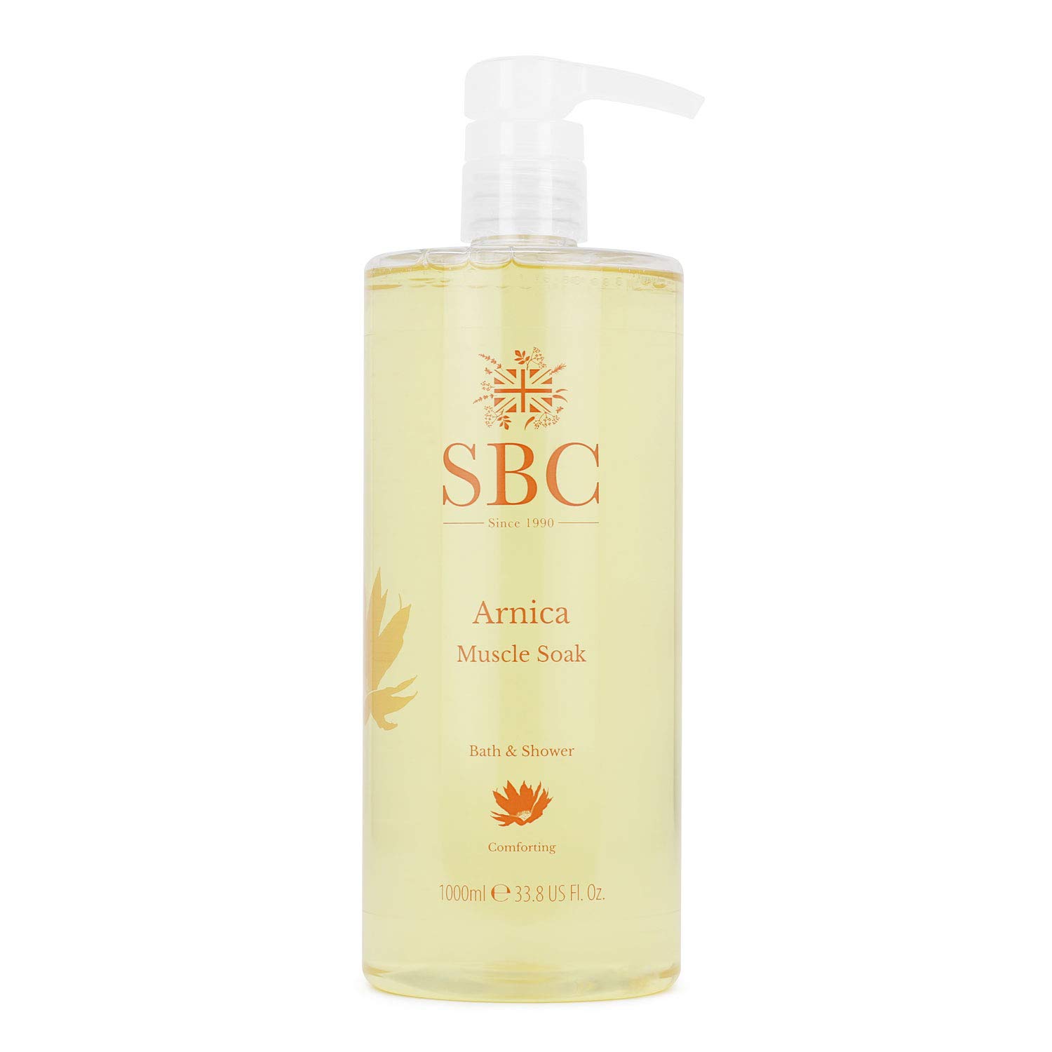 SBC Skincare Arnica Muscle Soak - 1000ml | Soothing Bubble Bath For Men And Women | Vegan Friendly Bath Soak | Arnica Bath Soak For Muscle Tension | Comforting Bubble Bath