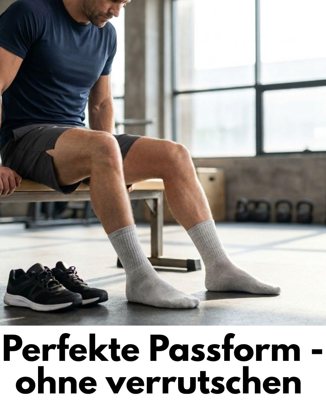 sockenkauf24 10 Paar Sportsocken Herren Grau 43-46 Tennissocken Atmungsaktive Baumwolle Crew Socken 5