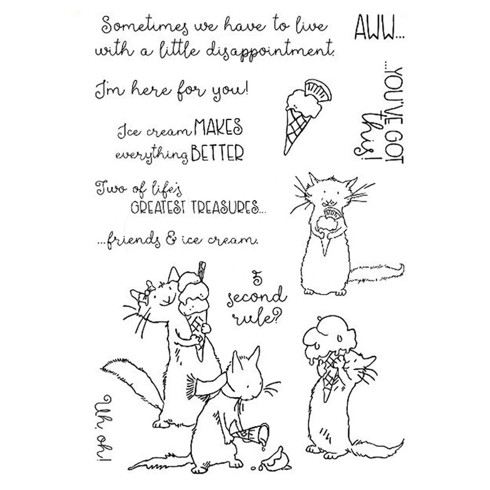 Various Animals Cats Ice Cream Christmas Dies and Stamps Sets for Card Making Winter Hoilday Season Embossing DIY Scrapbooking Paper Crafting Stencils Handmade Crafts Photo Album Decoration