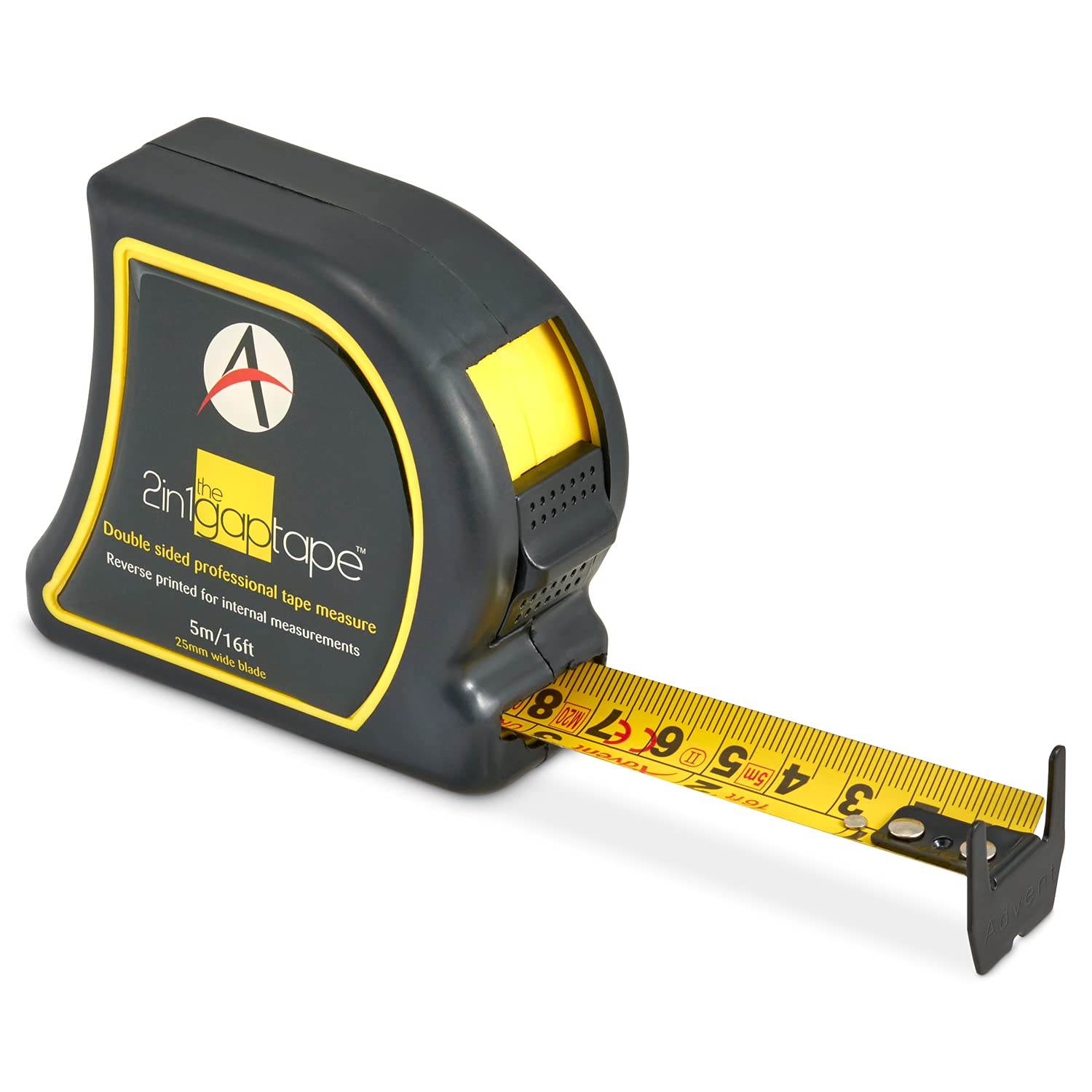 Advent Professional AGT-5025 2 in 1 Gap Tape 5m/16ft x 25mm Professional Tape Measure