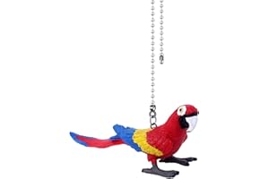 Dotlite Parrot Ceiling Fan Pull Chain,12in Vivid Bird Fan String Pulls Charm Extension Decorative,3mm Diameter Beaded Fan Light Pull Chains Extender Ornaments with Connector for Kids Room