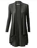 URBANCLEO Womens Basic Hi-Lo Open Front Long