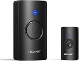 TECKNET Wireless Doorbell Waterproof Battery-Operated 1300 ft Range 60 Chimes